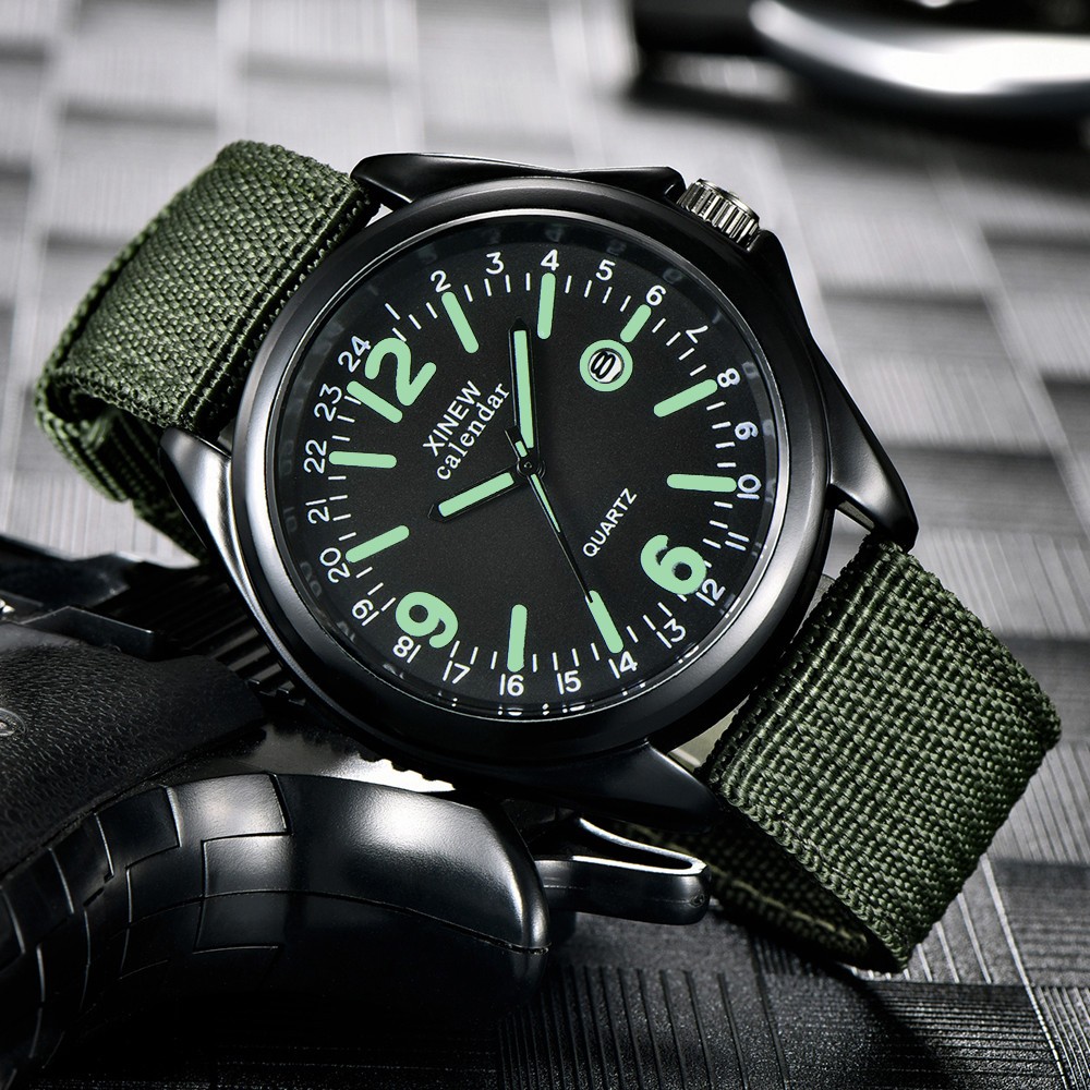 Smartwatch Military Watches For Men - ساعة كوارتز عسكرية للرجال قرص أسود