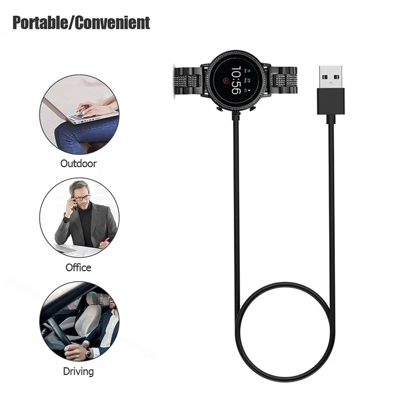 Fossil Watches Smartwatch Gen 5 - 1 متر USB المغناطيسي شاحن سريع