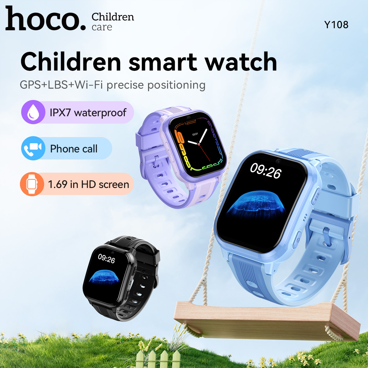 Smartwatch Watches For Kid Girl - ساعة ذكية للأطفال HOCO Y108 بشاشة