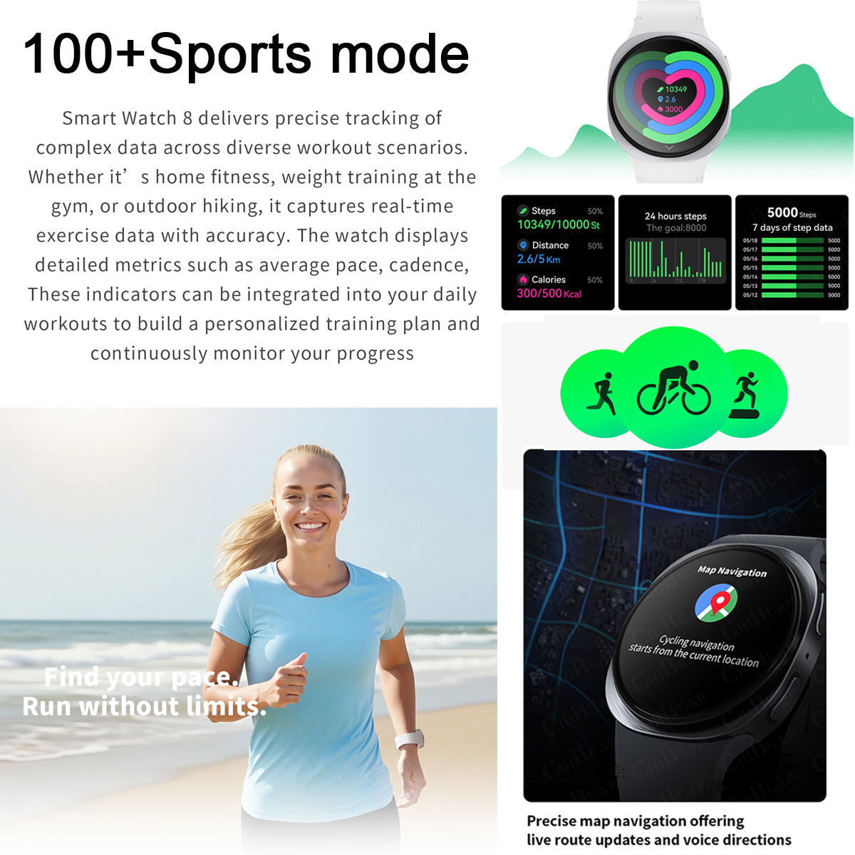 ساعات ذكية جديدة 2026 طراز 8 م - مراجعة Smartwatch Health Watches وسعره