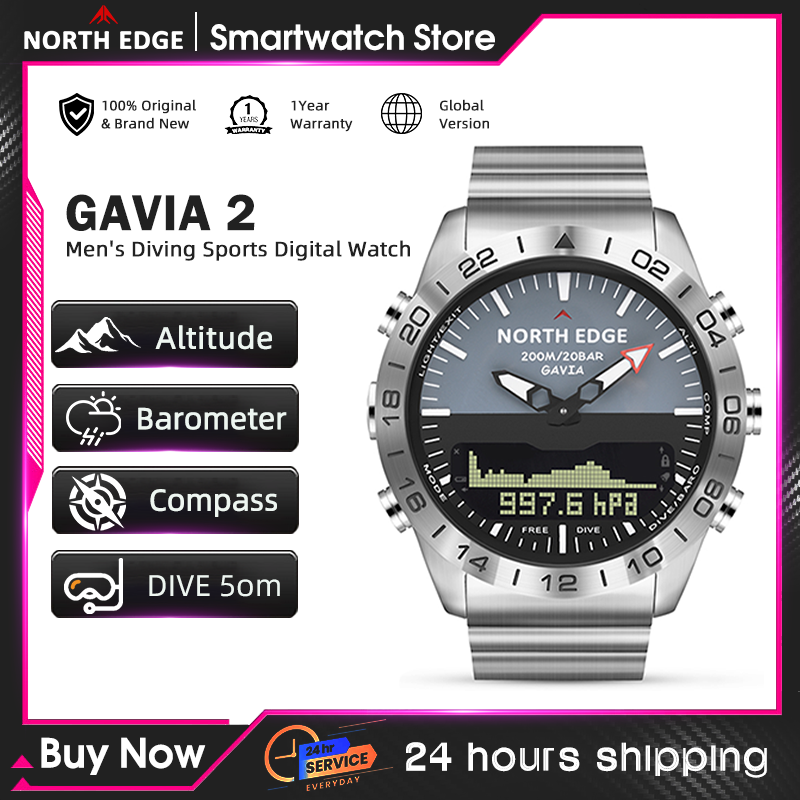 ساعة غوص رجالية من نورث إيدج،  - مراجعة Smartwatch Military Watches For Men وسعره