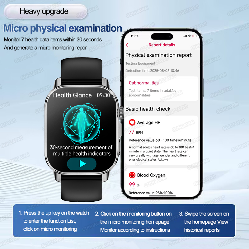 ساعة ذكية جديدة لتشخيص مشاكل ا - مراجعة Smartwatch Health Watches وسعره