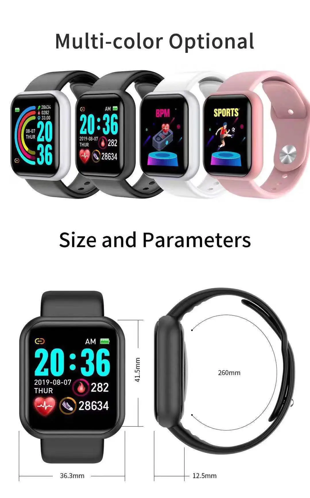 ساعة ذكية D20 Pro للرجال Y68،  - مراجعة Smartwatch Sports Watches For Men وسعره