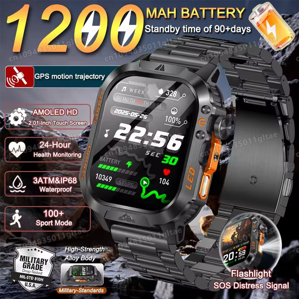 ساعة ذكية عسكرية جديدة للرجال  - مراجعة Smartwatch Military Watches For Men وسعره